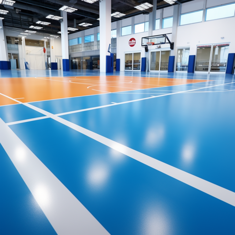 Sports vinyl flooring finish for indoor courts schools gyms and activity spaces